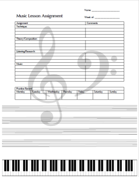 Music Lesson Assignment Page